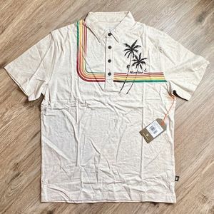 Howler Brothers Rookery Polo Shirt Short Sleeve Mens Medium Cream Heather NWT